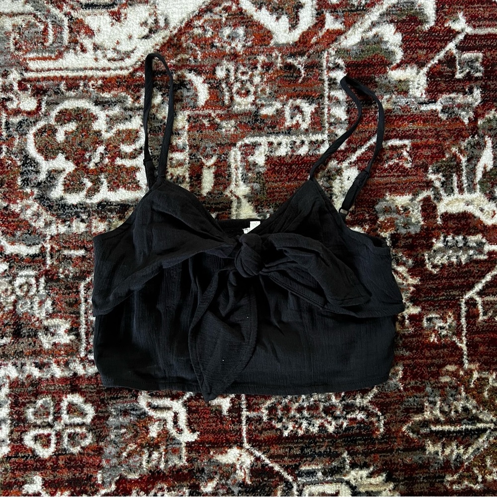 Aerie black bow crop top XS Excellent condition barely worn